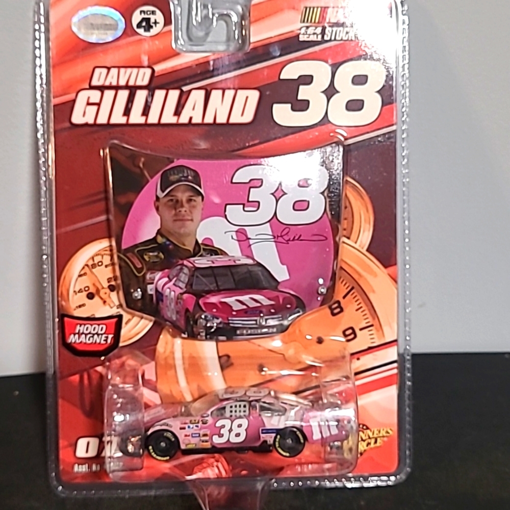 David Gilliland #38 Nascar Race Car & Mini Hood Magnet Pink/Purple M&M's car